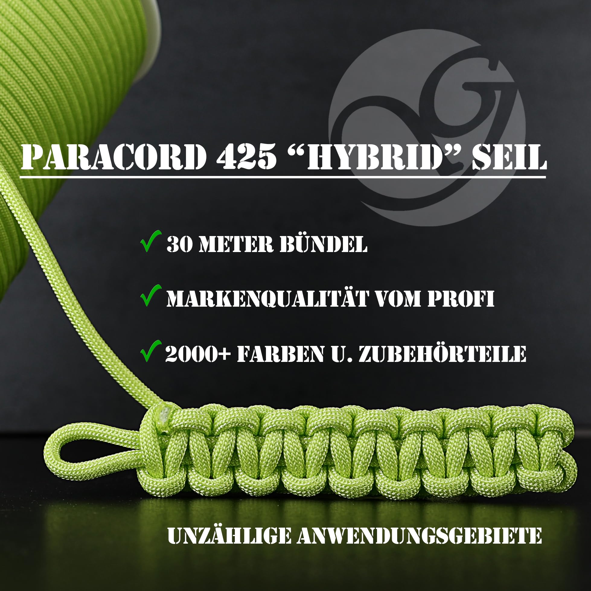 Ganzoo Paracord 425 typ 2 sznur rdzeniowy 3 mm, 30 m, nylon/poliester, 4 rdzenie, Navyblue, linka do wiązania i organizacji, do bushcraftu, campu, odciągów, bransoletek i akcesoriów psa