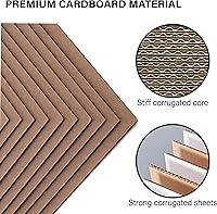 Vista 3 de 400 paquetes de hojas de cartón corrugado de 3.5 x 4.5 pulgadas, almohadillas de cartón corrugado marrón premium, insertos de cartón planos a granel