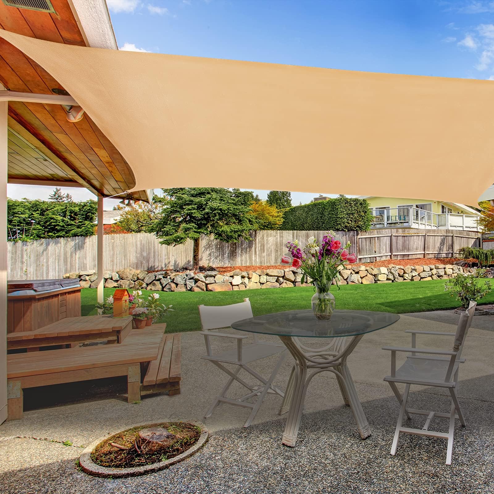 Shade Sails Rectangle 8'X10' Uv Block Sun Shade Sail for Outdoor Patio Garden