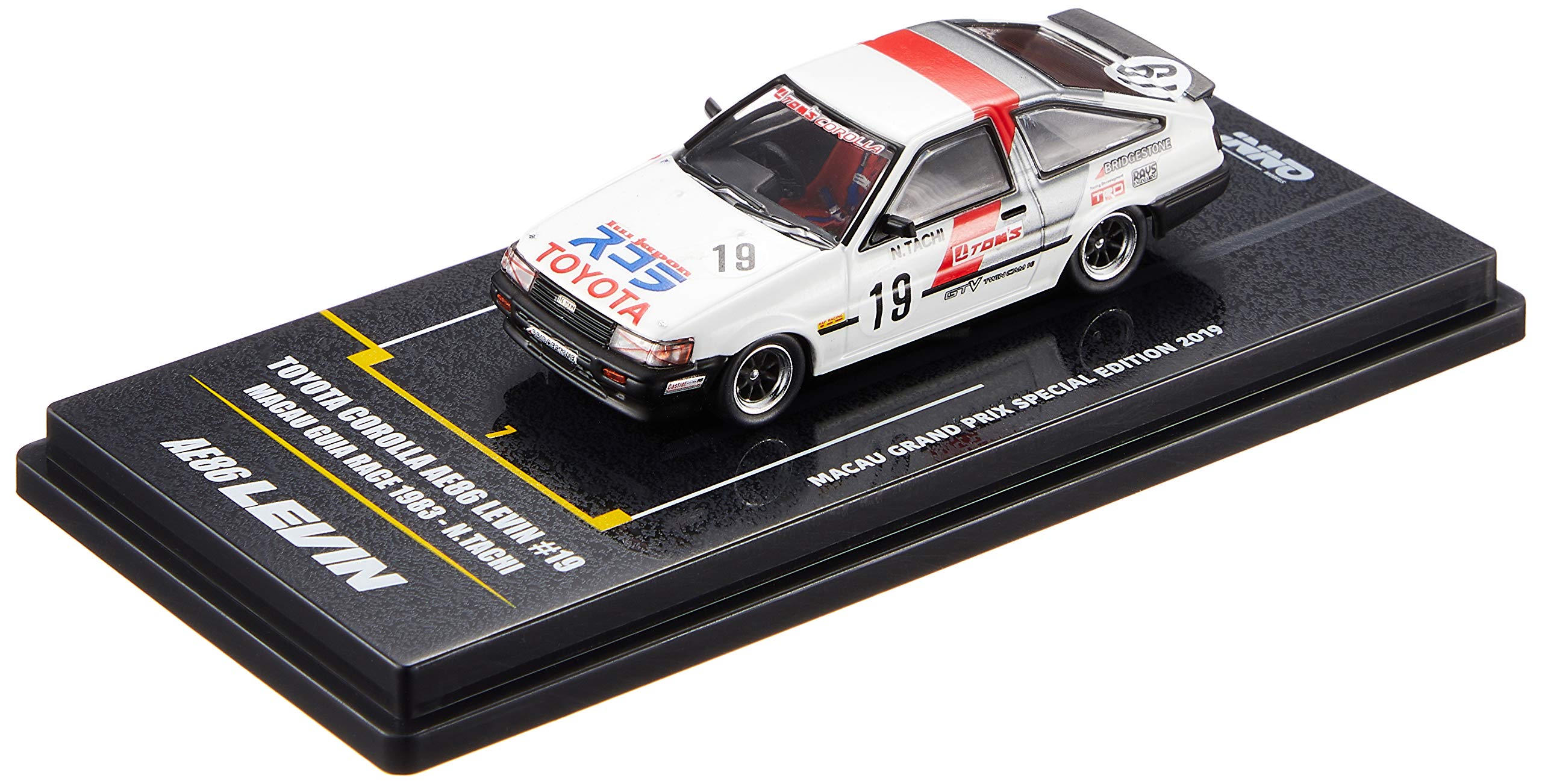 Inno64 1/64 Scale Levin AE86 Tom's #19 Macau GP 1983 Toyota Corolla Car Toy