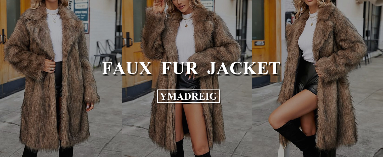 Amazon.com: YMADREIG Womens Long Faux Fur Coat Oversized Loose