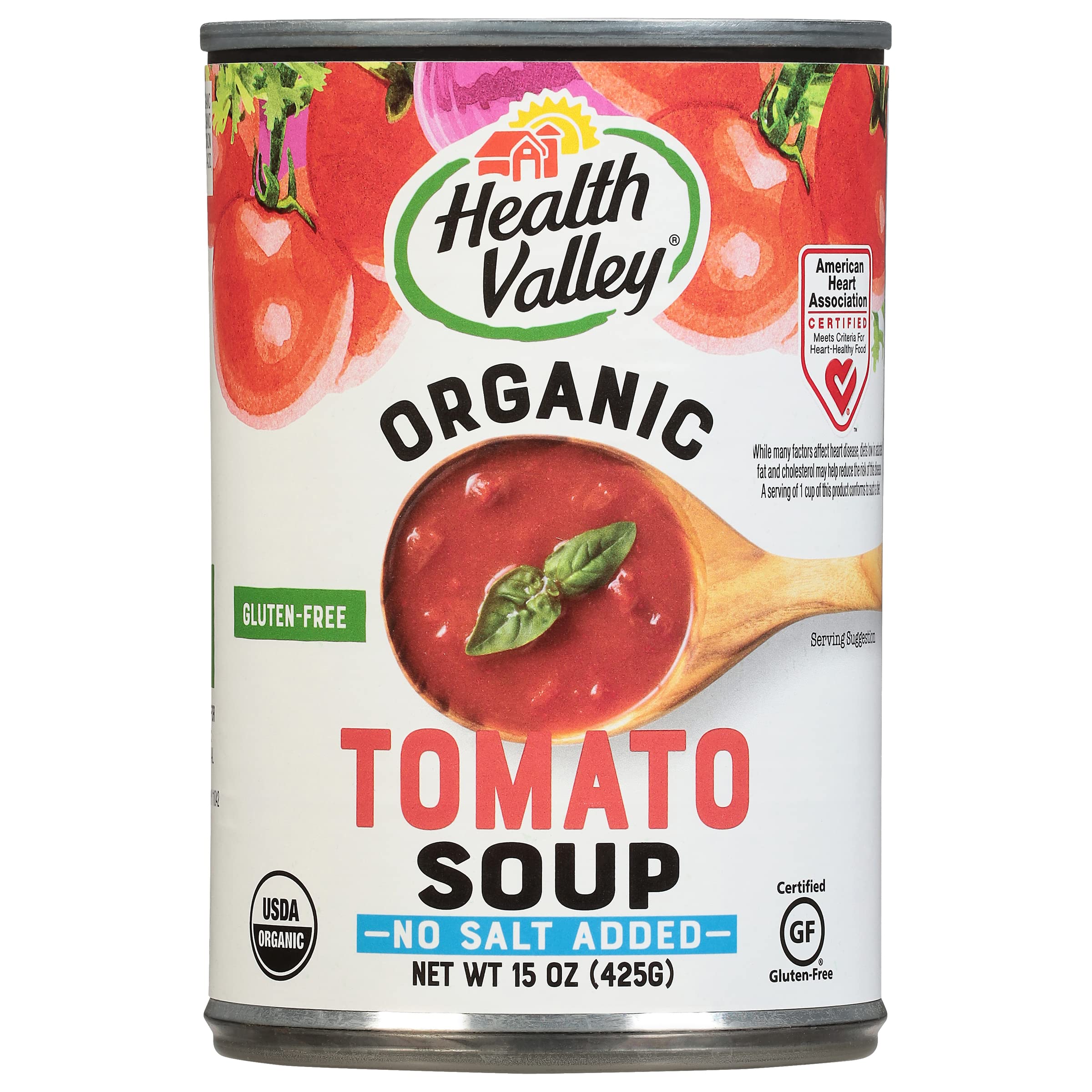 Health Valley Organic Soup, No Salt Added, Tomato, 15 Oz (Pack of 12)