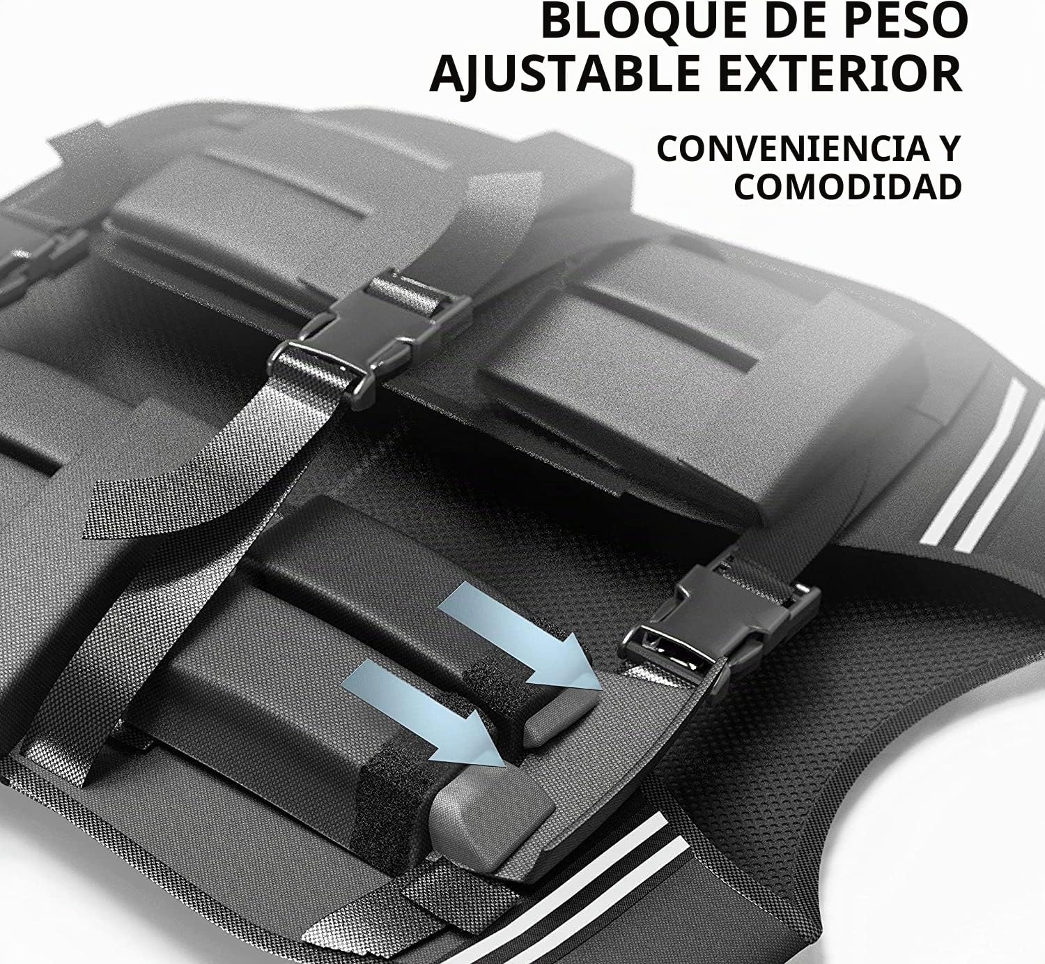 PROIRON Chaleco Lastrado 10/20kg, Incluido 20 Paquetes de Peso, Lastre Ajustable, Chaleco con Peso con Banda Reflectante para Entrenamiento de Fuerza, Jogging, casa, Gimnasio, Cardio, Crossfit