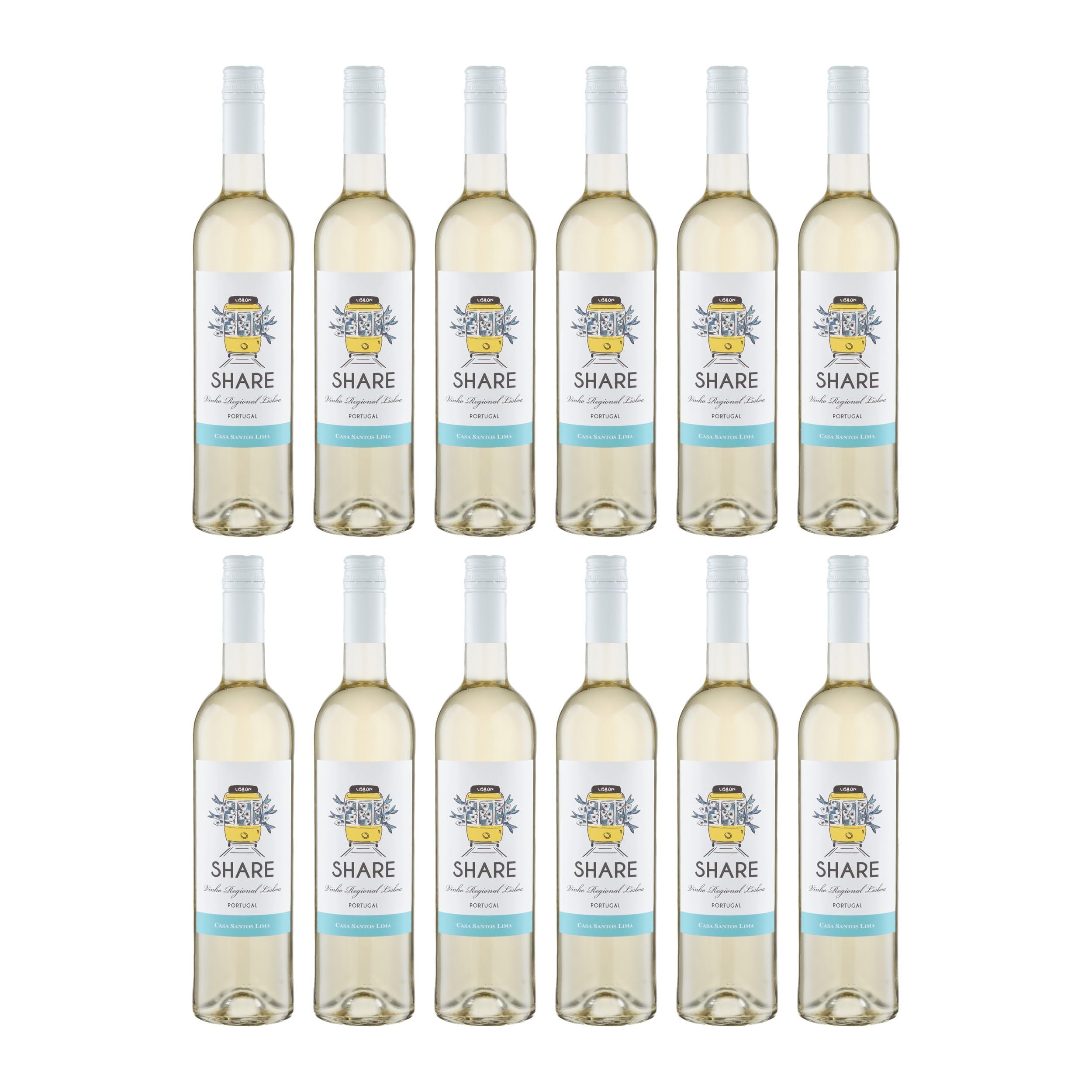 Casa Santos Lima Lisboa Blanco Share Palaios Weisswein Weiss Halbtrocken VEGAN Portugal inkl. FeinWert E-Book (12 x 0.75 l)