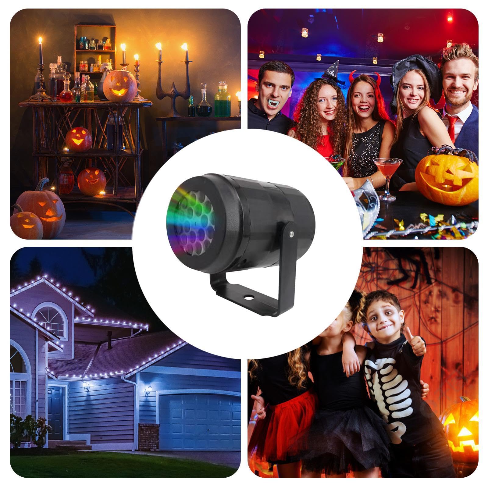 Lampada Proiettore Per Halloween Con Teschi 3D Dinamici, Regolazione Angolo 270°, Alimentazione A Batterie, Per Decorazioni Giardino, Finestre, Feste