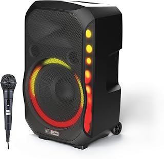 Altec Lansing - Soundrover 210 Bluetooth Speaker with Lights, 210W Wireless Party Speaker, Outdoor Bluetooth Speakers with LED Multi-Color Modes, 12-Hour Battery, Mic & Guitar Inputs