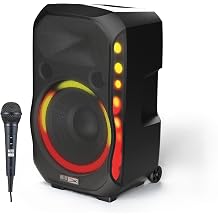 Altec Lansing - Soundrover 210 Bluetooth Speaker with Lights, 210W Wireless Party Speaker, Outdoor Bluetooth Speakers with LED Multi-Color Modes, 12-Hour Battery, Mic & Guitar Inputs