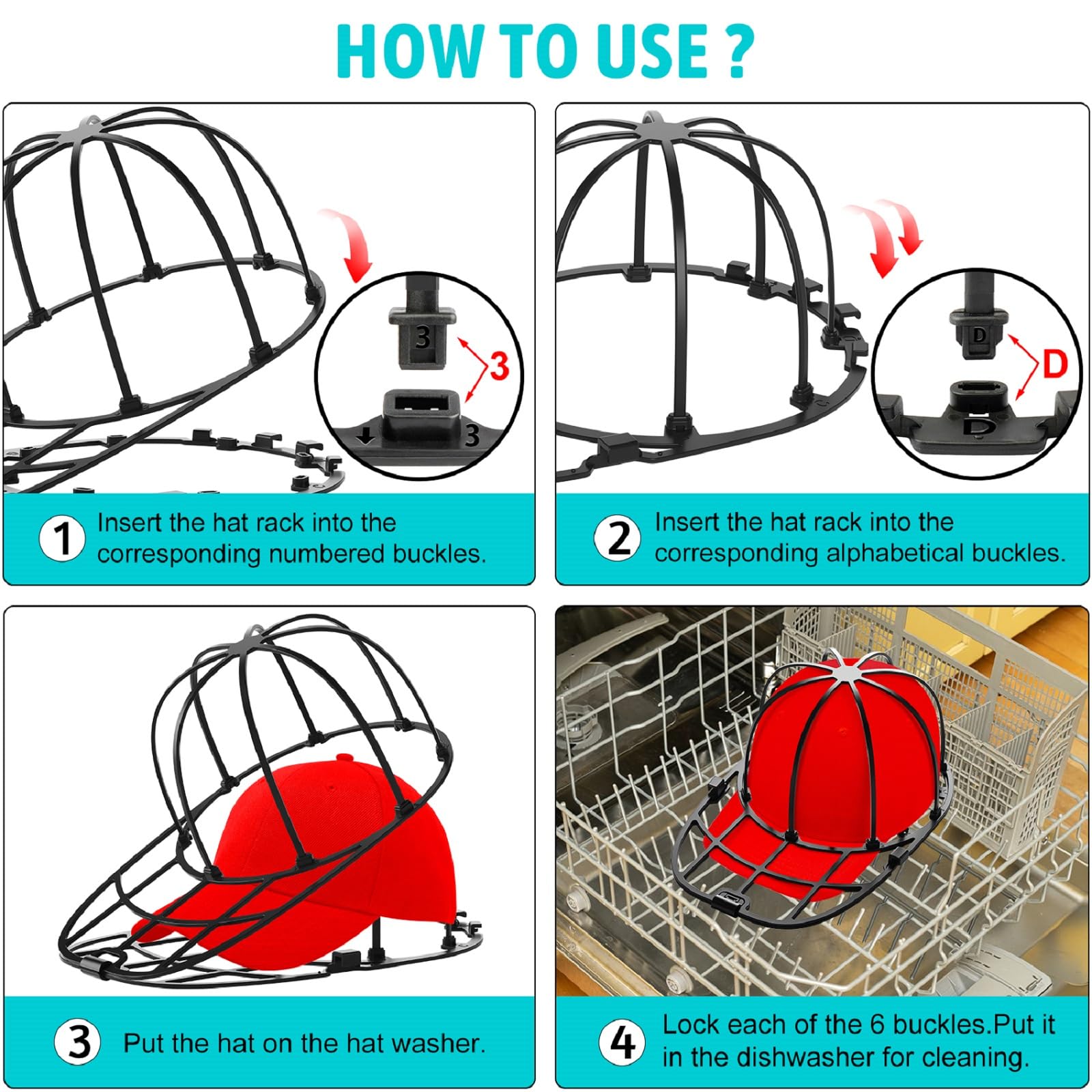 Dishwasher Putting Hat In Washing Machine Ball Cap Washer For