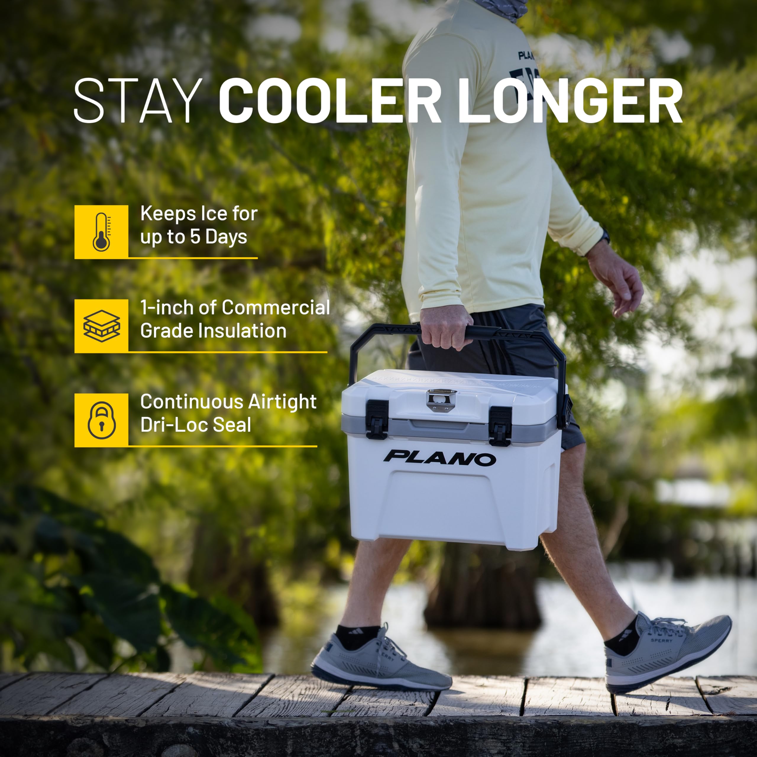 PLANO Frost Coolbox- Medium 20 Liter5 Day Ice Inland Green, Cooler, Ice Chest, Przenośna Chłodziarka, Izolowana Chłodziarka, Chłodziarka Kempingowa, Chłodziarka Piknikowa, Chłodziarka do Napojów
