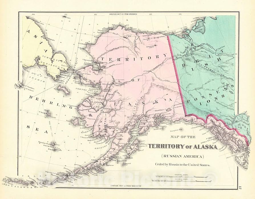 Amazon.com: Historic Map - 1876 Map of The Territory of