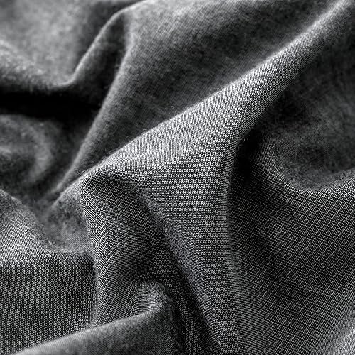 Miniatura 9 de Juego de funda de edredón 3 piezas de 100 % algodón lavado, con cierre, ultrasuave y transpirable, incluye 1 funda de edredón y 2 fundas de almohada