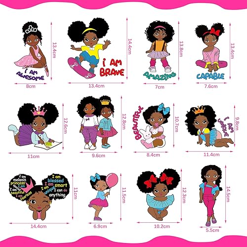 Miniatura 2 de 12 piezas de parches para planchar para niñas, camisetas de transferencia para planchar en ropa, calcomanías para planchar para hacer tú mismo,