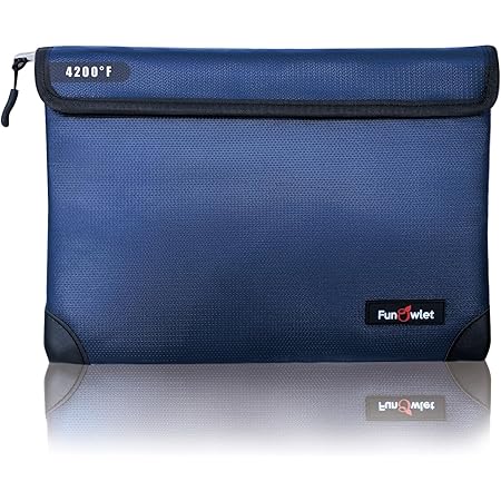 5200°F Upgraded Fireproof Document Bag With Lock, Waterproof Fireproof Bag With Zipper/Reflective Strip, 9 Layers Of Heat Insulated Materials, Fireproof Money Bag For Cash/Documents GRA4