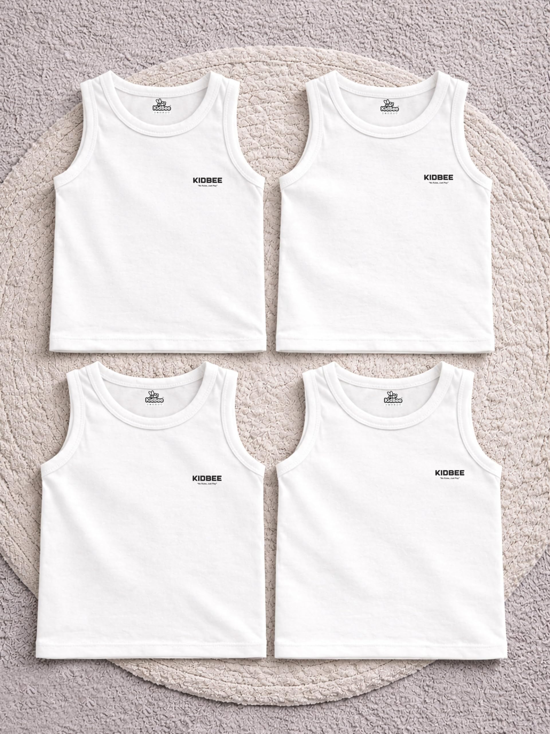 Kidbee Printed Cotton Vests for Boys & Girls (Pack of 4)-picture-34