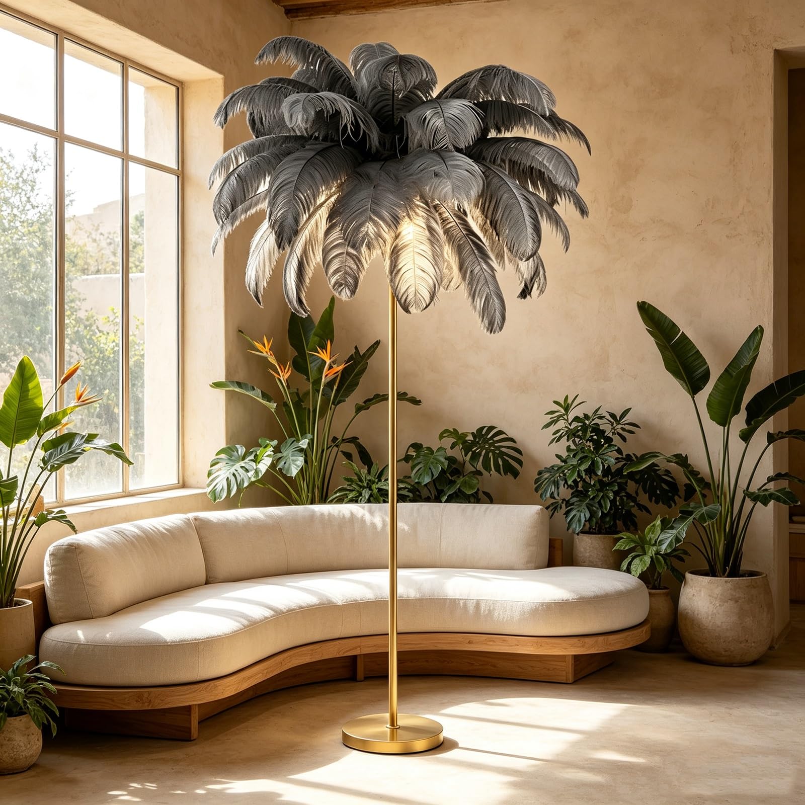 LCNDKF LED Feather Floor Standing Lamp