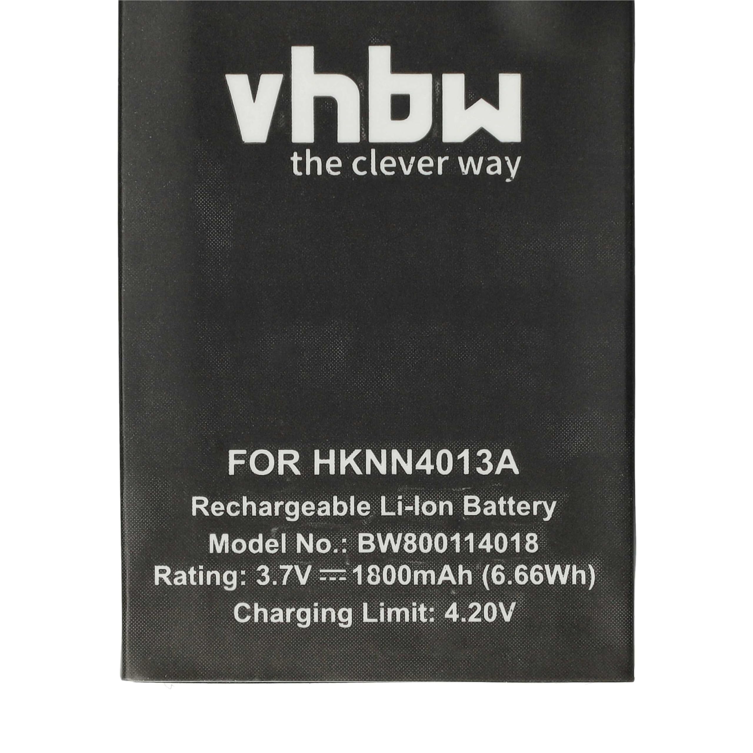 vhbw 10 x akumulator zamienny do Motorola SNN5762A, SNN5782B, SNN5765, SNN5782, SNN5819, SNN5762 do radia (1800 mAh, 3,7 V, Li-Ion)