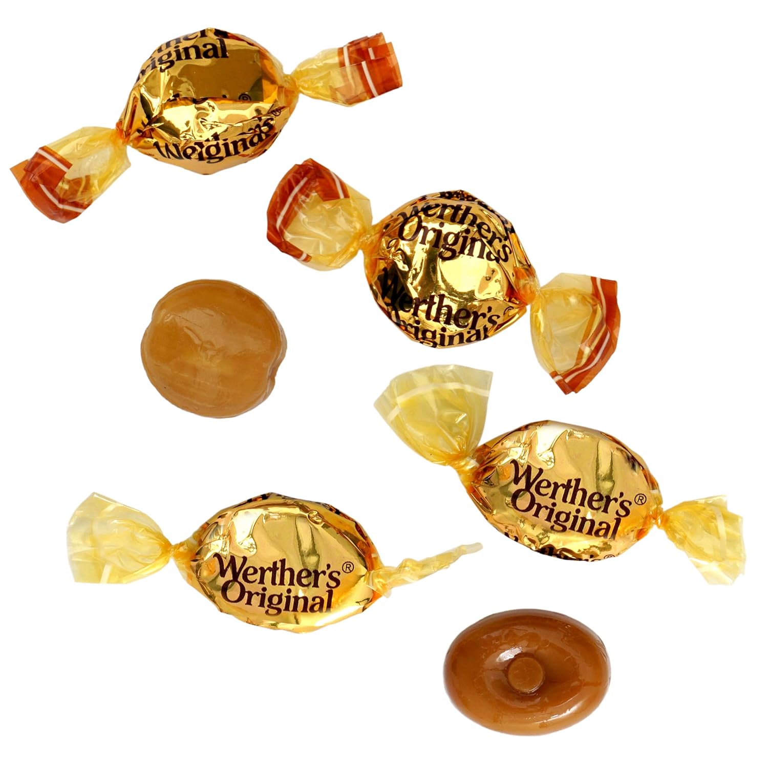 Werthers Original Hard Candy & Creamy Caramel Filled Mix, 2 Pound Bulk Bag, Individually Wrapped Werthers Caramel Candy, The Hampton Popcorn & Candy Company