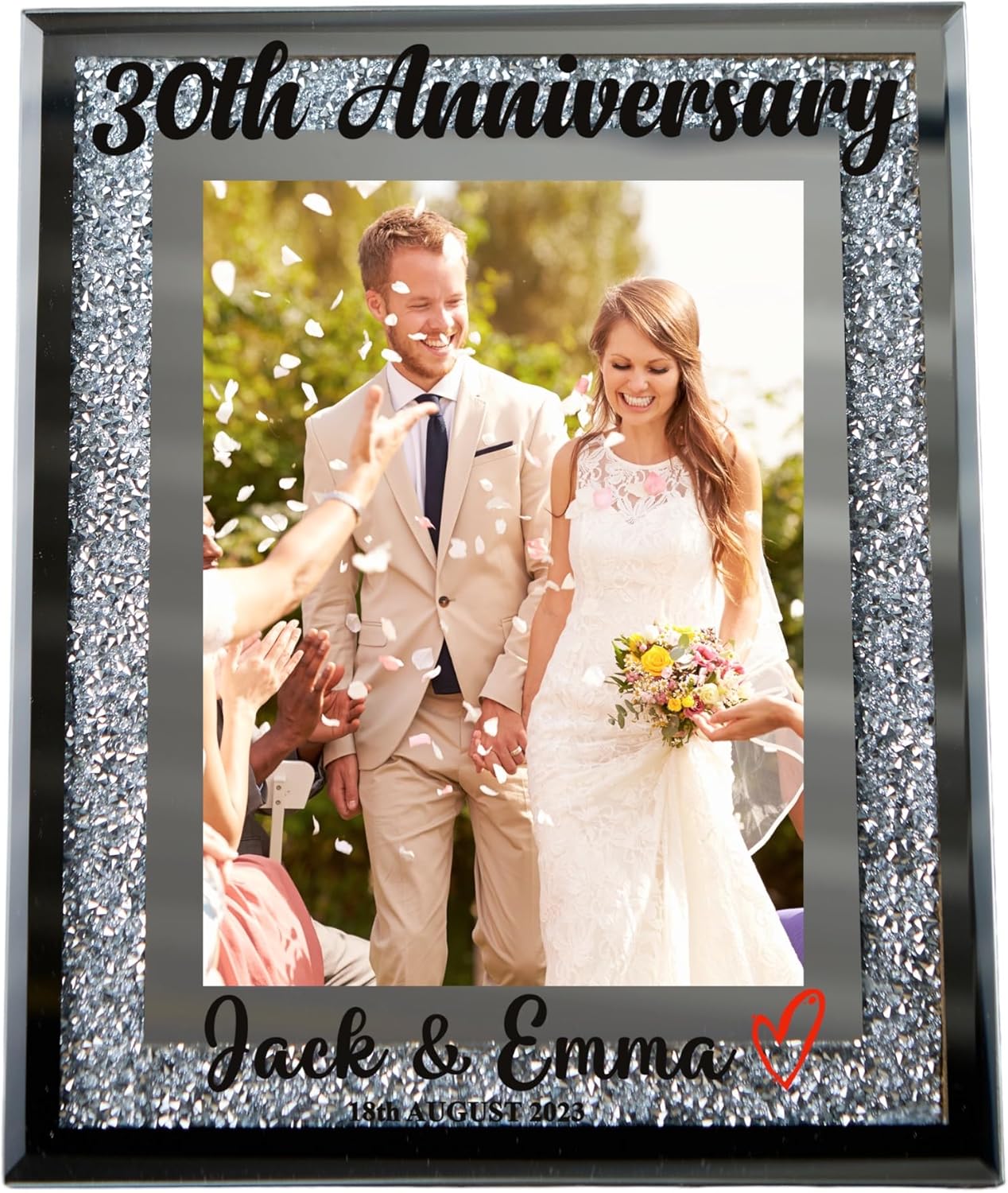 Personalised 30th Anniversary Crushed Crystals Photo Frame 5 x 7 Inch ...