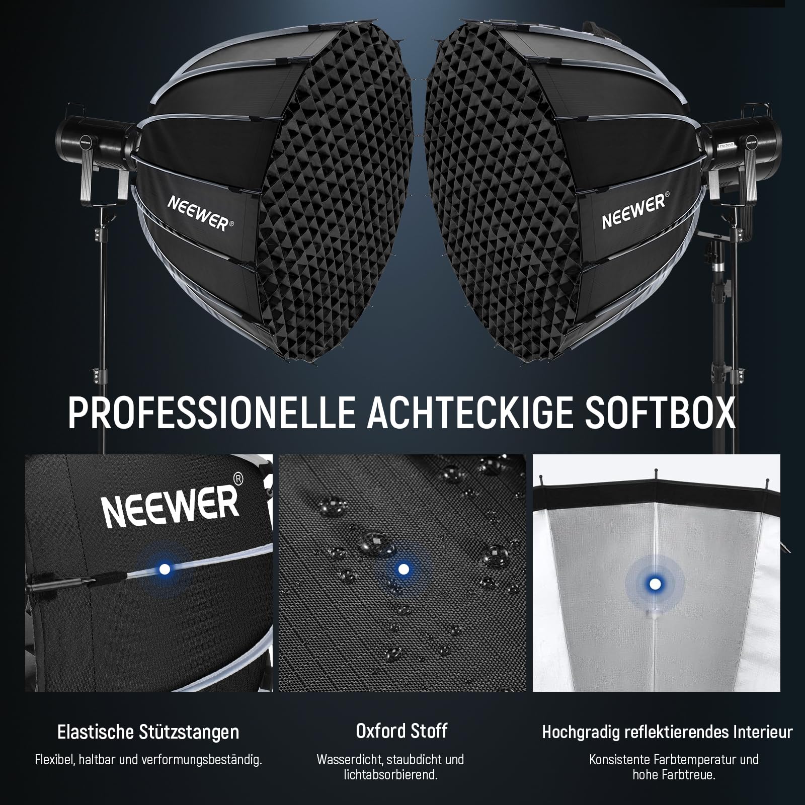 NEEWER Parabol Softbox Set, 35,4" Bowens Mount Softbox, NS72P