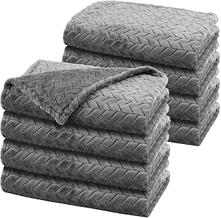 8 Pcs Baby Blanket Cozy Throw Blankets Fuzzy Baby Fleece Blankets Fluffy Warm Baby Crib Blanket for Unisex Newborn Infant Toddler Stroller Nursery Soft Receiving Swaddling Blankets, 24 x 32 in (Gray)