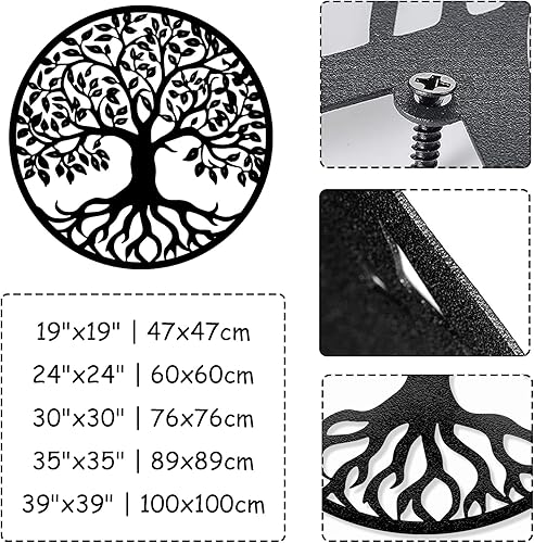 Miniatura 4 de Árbol de la vida decoración de pared de metal, árbol de la vida de pared, arte de pared de metal árbol de la vida, arte de pared de árbol