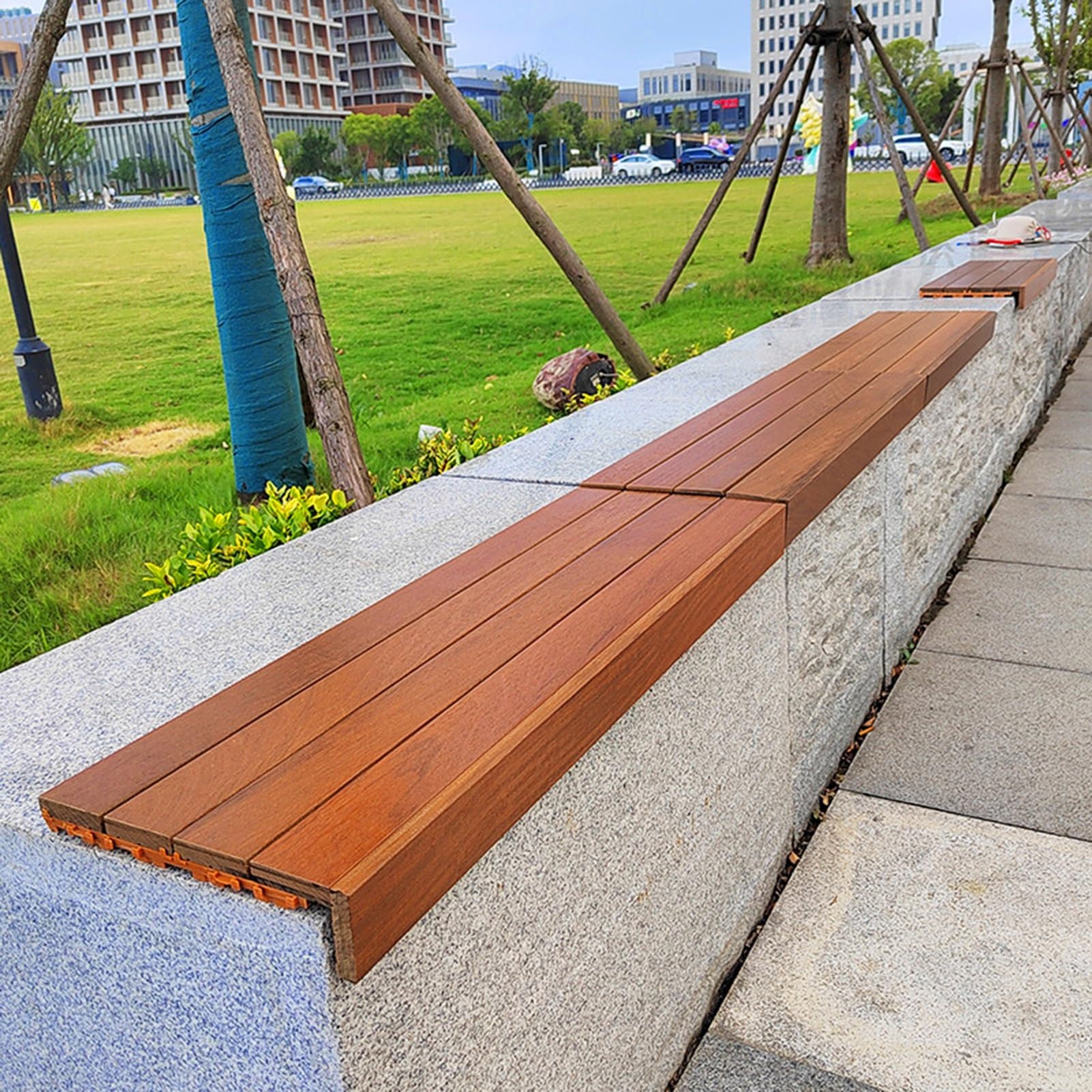 Tragbare Sitzkissen Outdoor Wasserfest aus Holz für Gartentreppe Klemmkissen mit Rutschfester Unterseite Sitzauflagen Sitzpolster Bank Bodenkissen für Terrasse Stadion(L 80 cm/31.5 in)