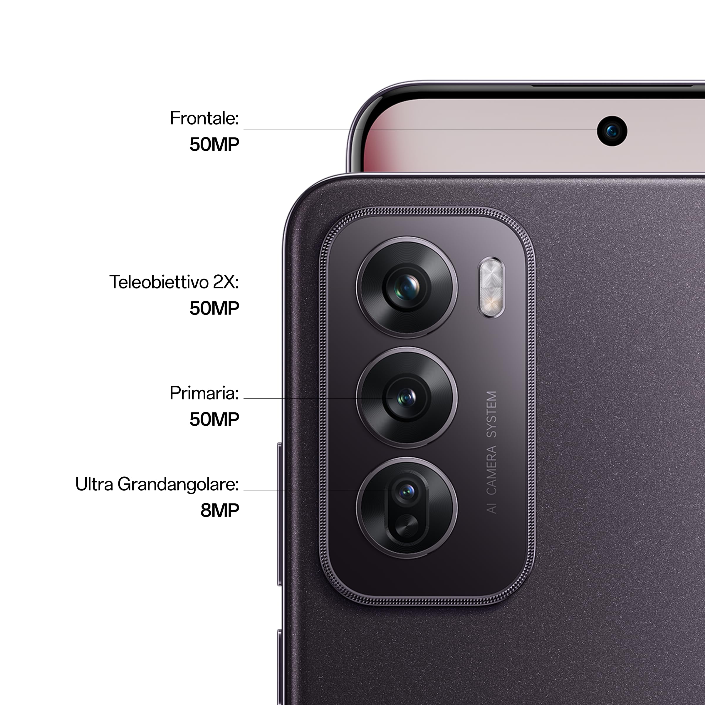 OPPO Reno12 Pro 5G AI Smartphone, Tripla fotocamera 50+50+8MP, Selfie 50MP, Display 6.7” 120HZ AMOLED FHD+, 5000mAh, RAM 24GB (12+12) +ROM 512GB, Supporto Auto, [Versione Italia], Nebula Black