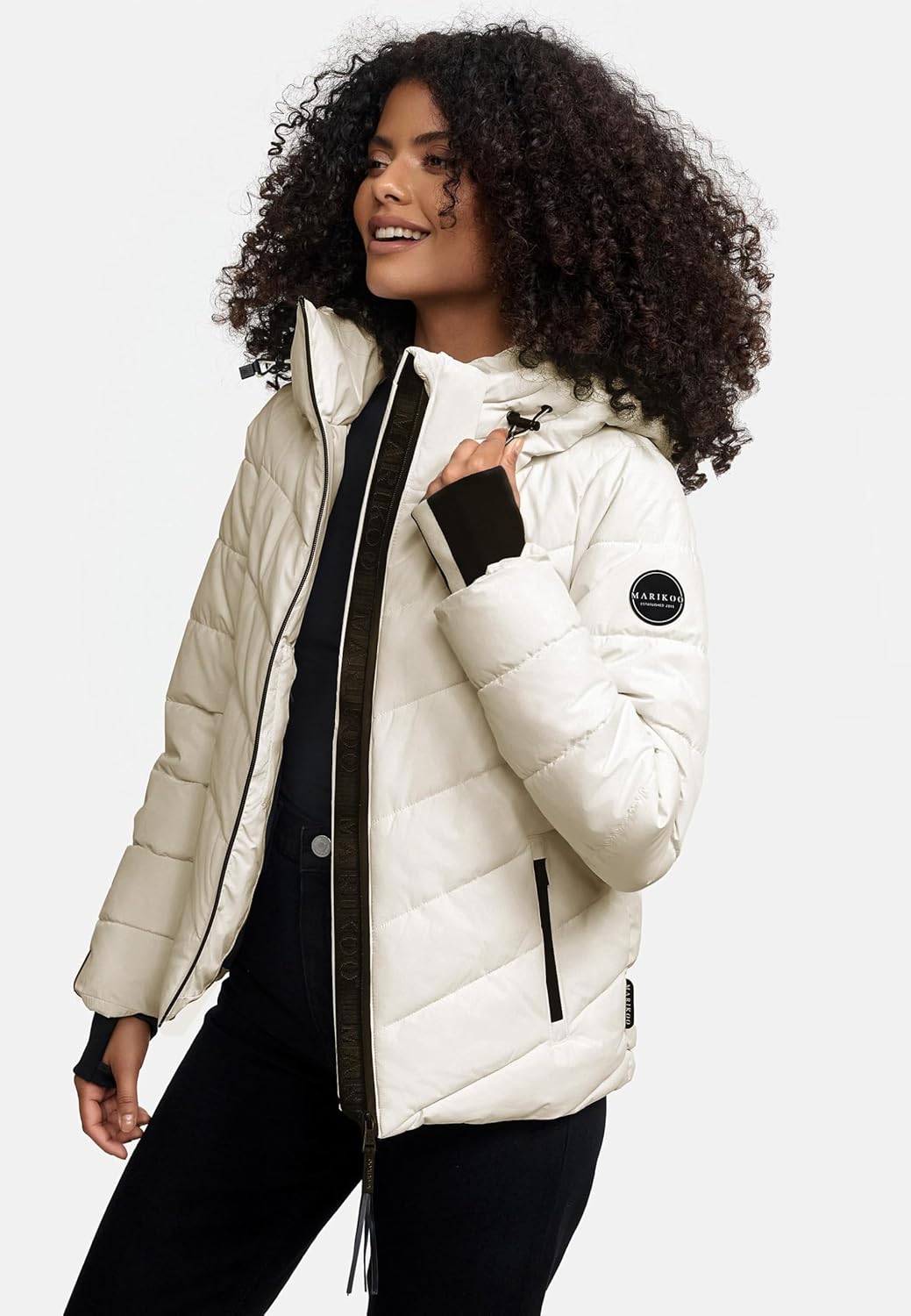 Marikoo Women's Winter Jacket with Hood - Weather-Resistant - Quilted Puffer Coat - Samuiaa XVI XS-3XL - Image 3