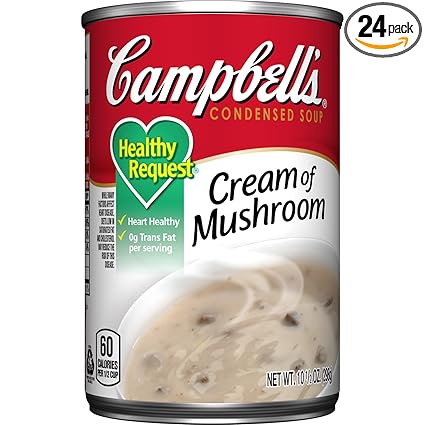 Campbell's Healthy Request Condensed Soup, Cream of Mushroom, 10.5 Ounce  (Pack of 24)