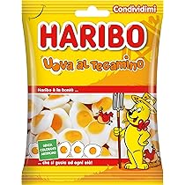 Haribo Uova al Tegamino, Caramelle Gommose, Gusto Frutta, Ideali per Feste e Dolci Momenti di Relax – 175gr