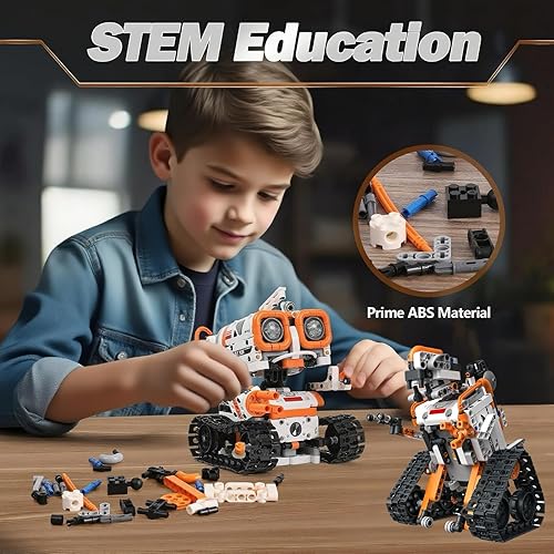 Miniatura 3 de STEM - Kit de robótica para niños de 8 a 12 años de 8 a 14 años, robot de codificación de control remoto 5 en 1aplicación, juguetes de construcción