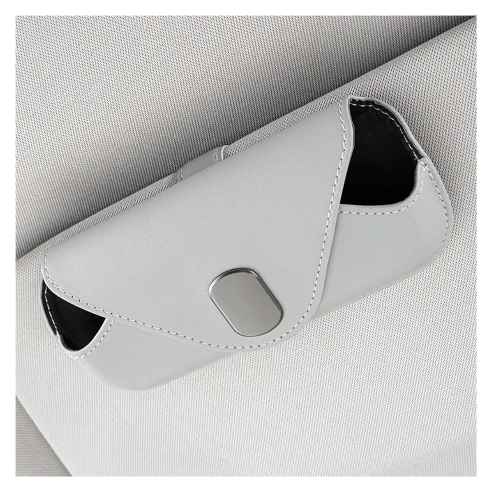 Bolsa Gafas Montada En El Coche con Clip Al Desgaste Práctico Organizador Estable Funda Magnética Universal Visera Solar Tarjetas Estuche para Gafas De Sol Coche(Gray)
