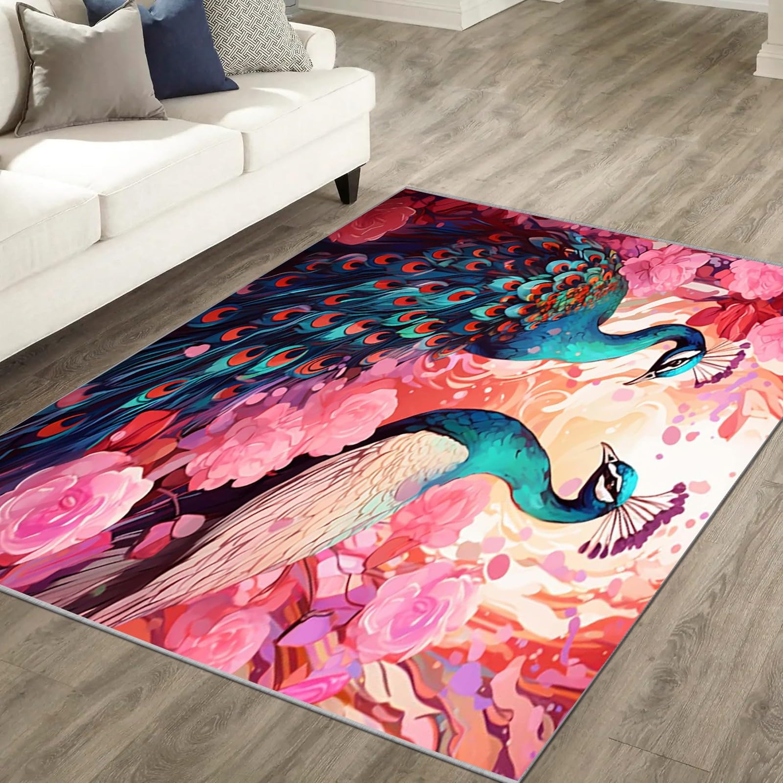 花と孔雀の刺繍の段通絨毯、ラグ 花と孔雀の刺繍の段通絨毯、ラグ 【楽天市場】【中国段通 シルク