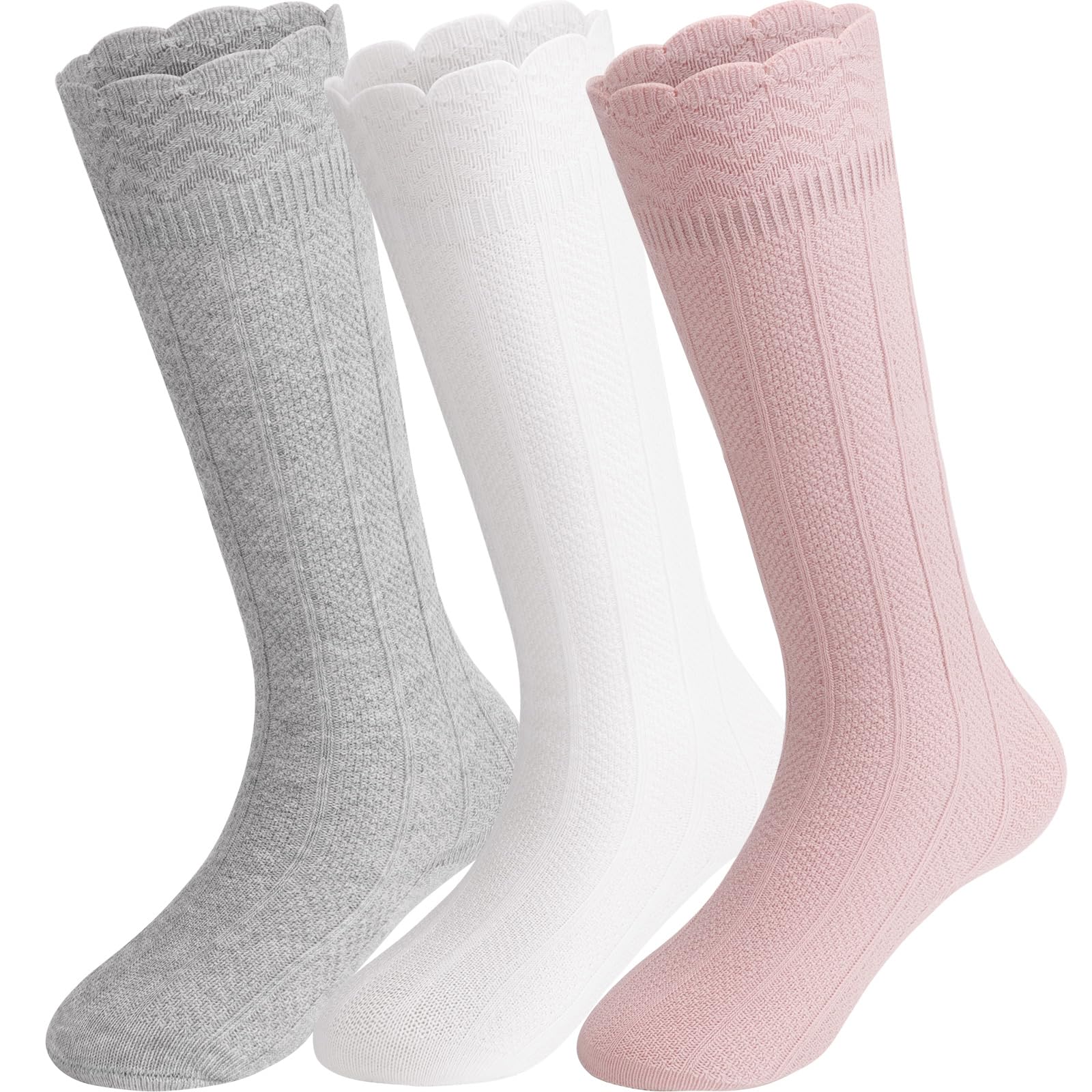 DRESHOW Baby Girl Knee High Socks Toddler Dress Socks Baby Stocking Cotton Infant Socks