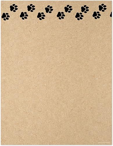 Papel de estraza sintética con estampado de patas, 50 hojas, 8.5 x 11 pulgadas, papelería decorativa para mascotas, papel para padres, gatos,