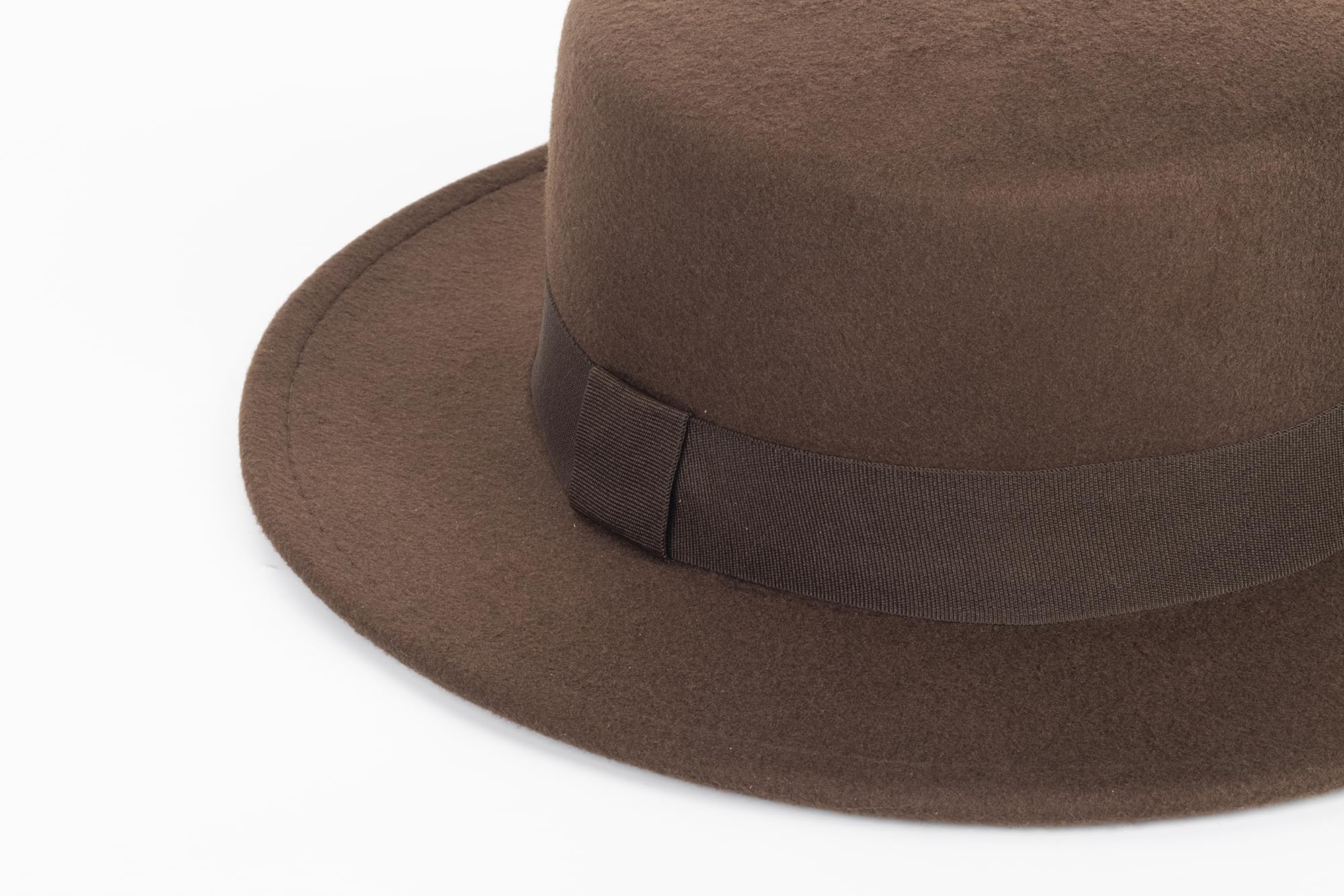 Cappello da uomo e donna, a tesa larga, in feltro, stile Fedora, cappello piatto per chiesa e derby