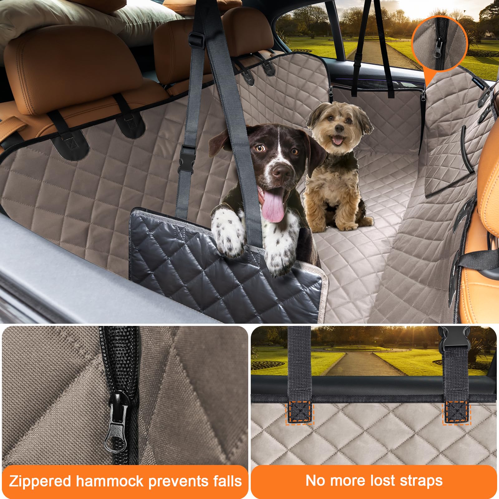 URPOWER Dog Car Seat Cover for Back Seat, Waterproof Hammock for Car & SUV view 2