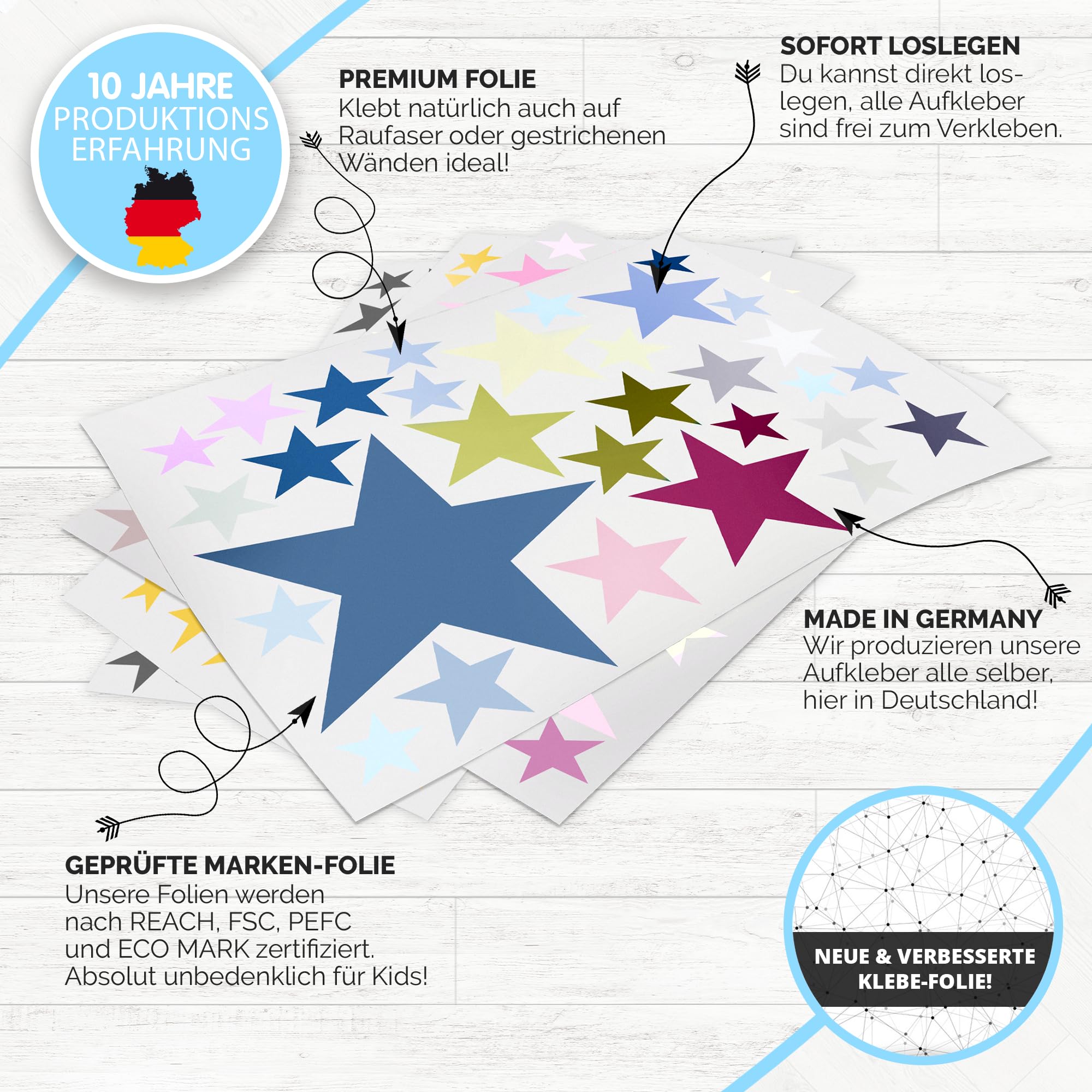 Muur Tattoo Sticker Set Sterren voor je Kinderkamer Roze