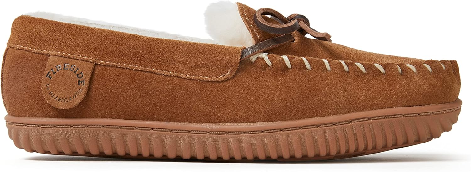 Fireside by Dearfoams Women's Alice Springs Genuine Shearling Indoor/Outdoor Moccasin