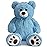 HollyHOME Teddy Bear Stuffed Animal Plush Giant Teddy Bears with Footprints Big Bear 36 inch Blue