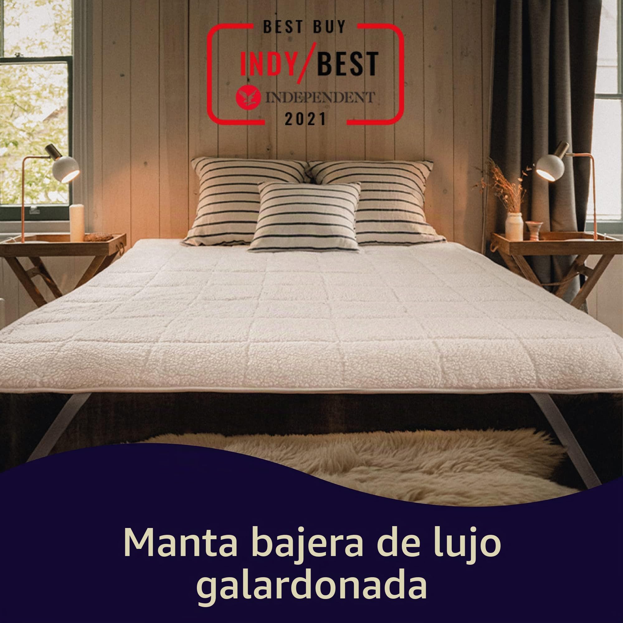Dreamland SuperKing Hunker Down Scandi Sherpa - Manta eléctrica (Intelliheat Plus Fast Heat, Lavable a máquina, 200 x 180 cm, 2 Controles Desmontables, 6 temperaturas y Temporizador automático)