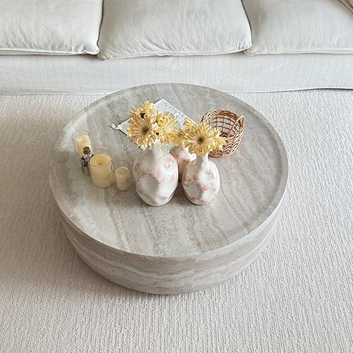 Miniatura 16 de kevinplus Mesa auxiliar negra para sala de estar, diseño de borde dorado inferior, negro y dorado (diámetro de 15.6 x 19.5 pulgadas) S1-negro y