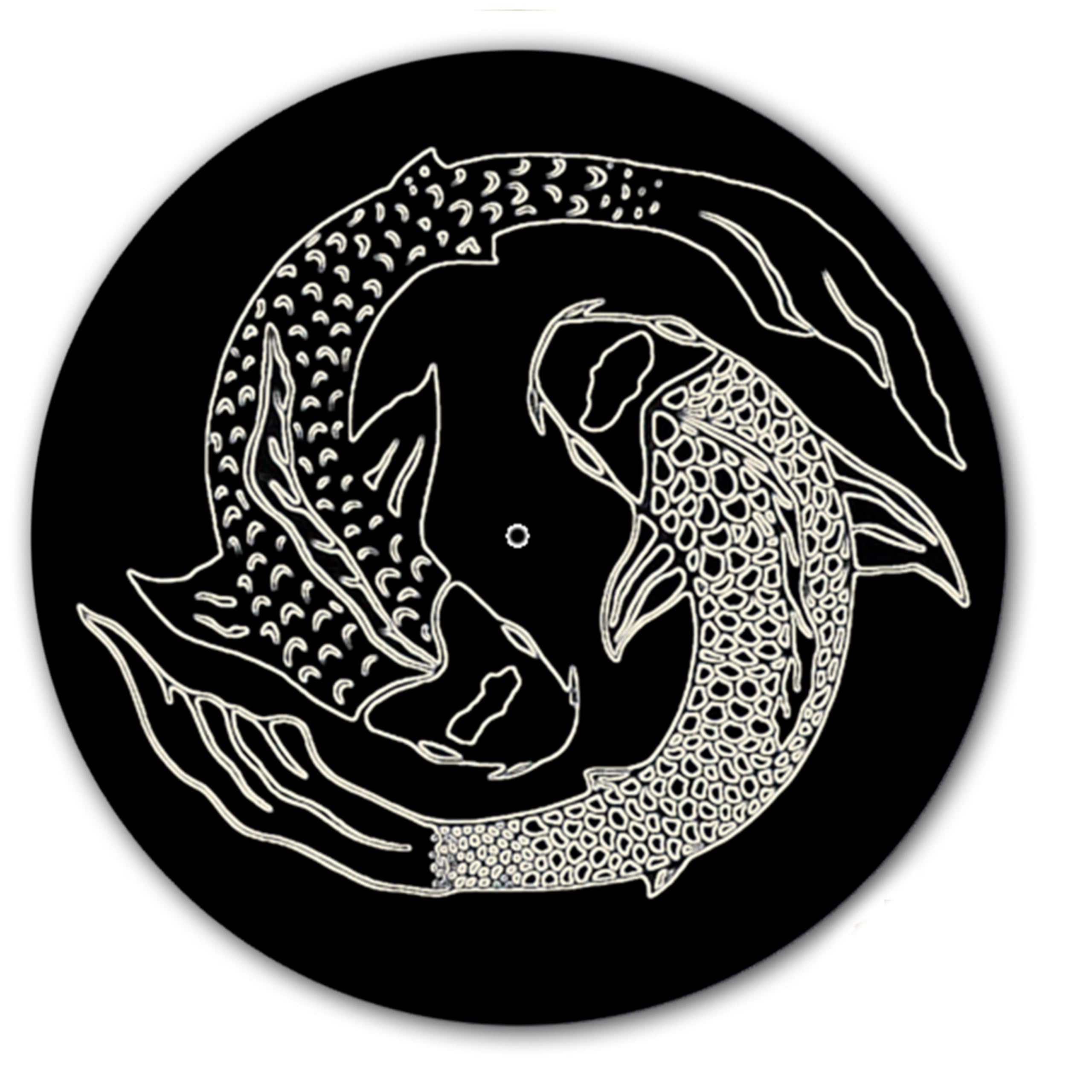 DJ Black And Cream Koi Fish #1 Japanese Scratch Pad Vinyl Memorabilia 7