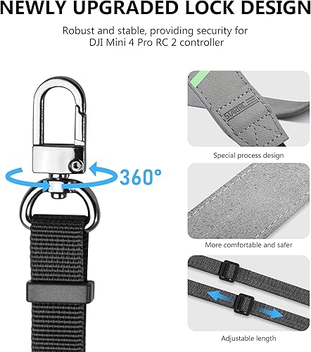 Miniatura 4 de STARTRC Correa de cuello con cordón para control remoto RC 2 Pro para DJI Mini 4 Pro, mini 4KAir 3Mini 3Mini 3 ProMavic 3 Pro accesorios de control
