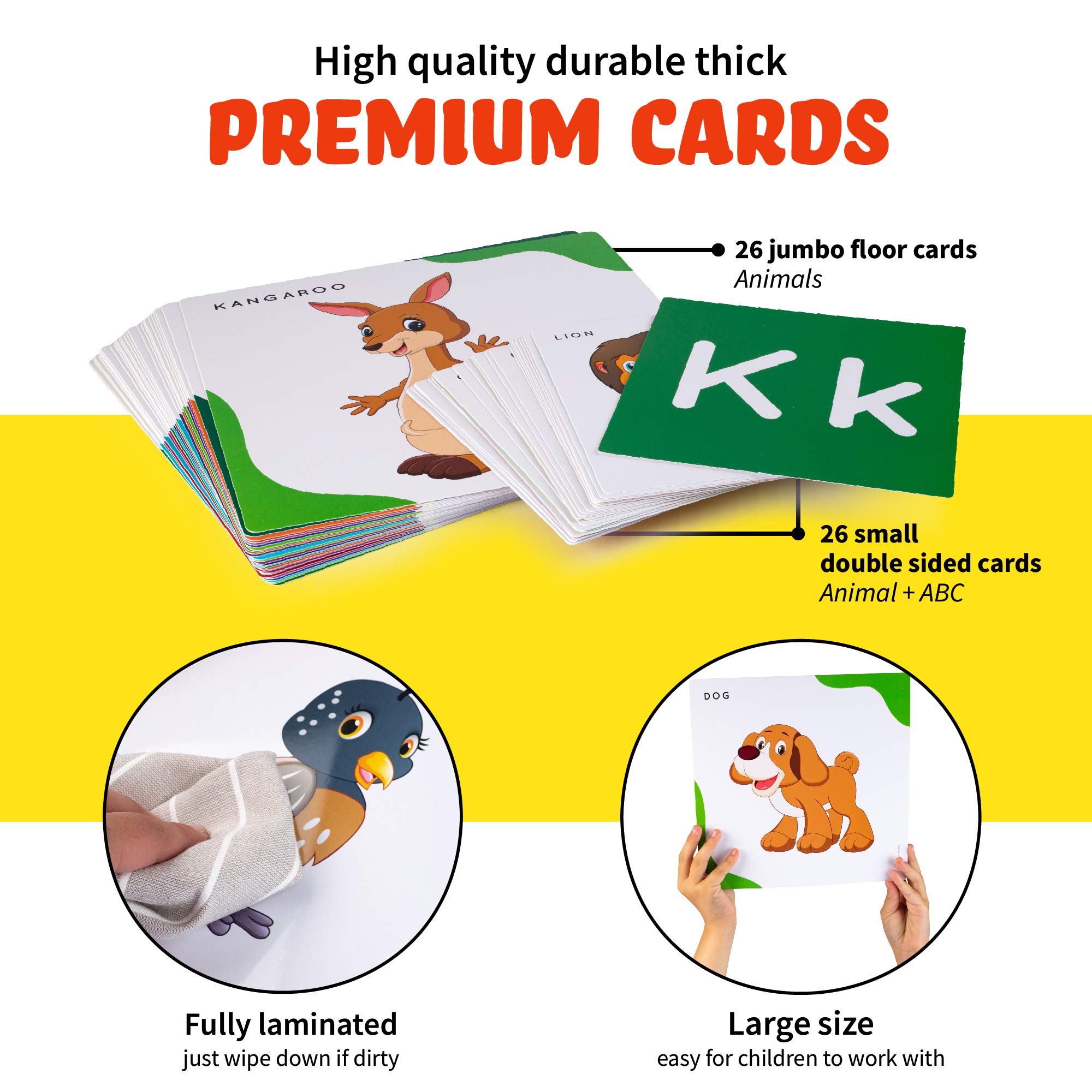 SPARK INNOVATIONS Animal Matching Cards Game Memory Game with Large Durable Spark Animal Puzzle Set