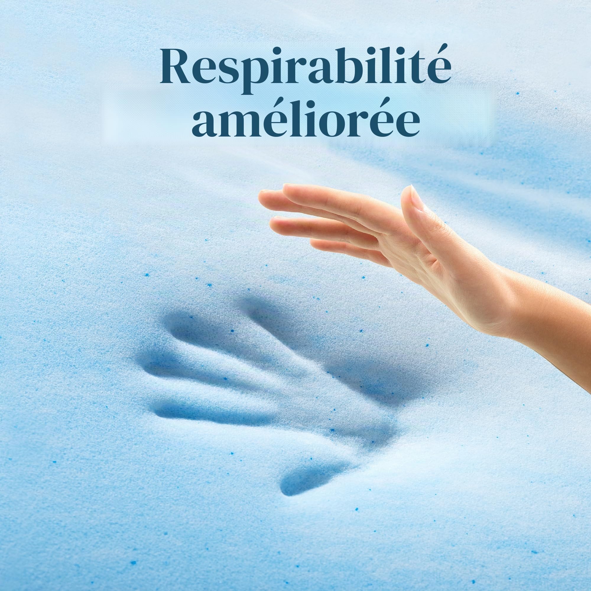 Zinus Surmatelas en Mousse viscoélastique - 140 x 200 cm - Épaisseur 10 cm - Design à cellules Ouvertes - Certifié Oeko-Tex - Respirant et orthopédique - Confort Ergonomique - Résistance Moyenne -