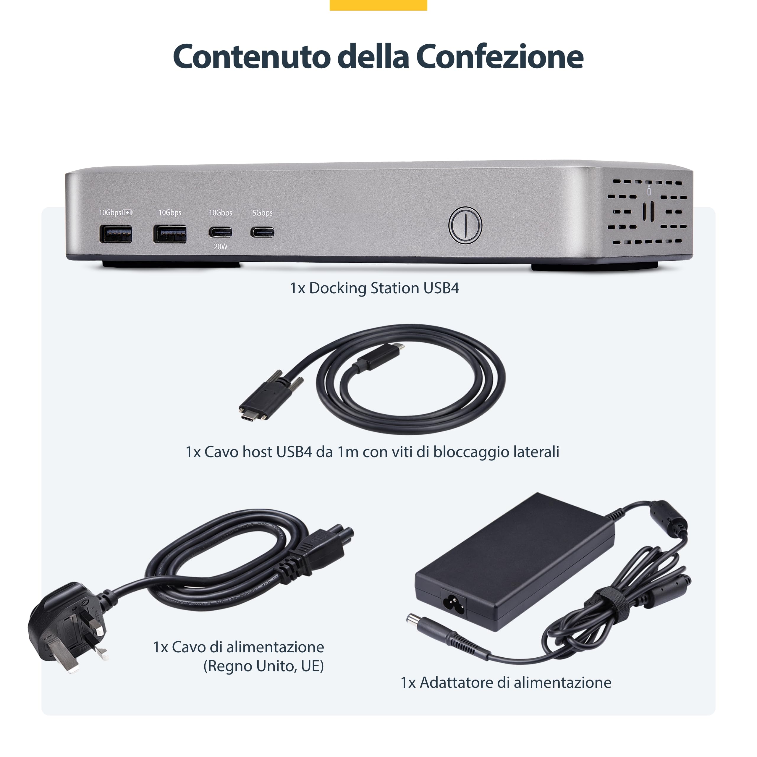 StarTech Dock USB4 Doppio 4K 120Hz o 8K 60Hz HDMI, 100W, 2.5GbE, Driverless | Uscita singola 8K a 60Hz o doppia 4K a 120Hz, Ideale per Windows e Mac, Plug and play