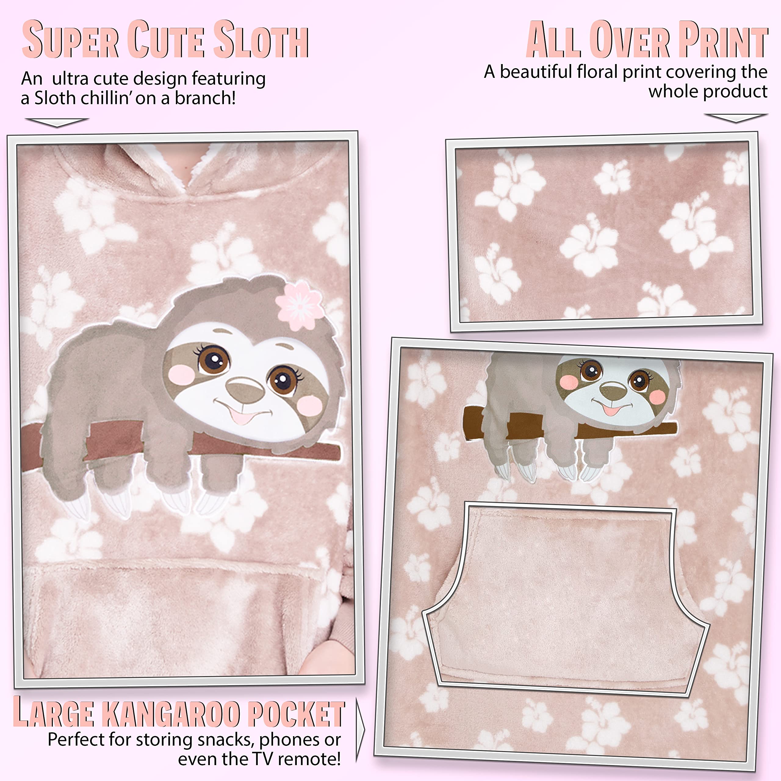 CityComfort Oversize Felpa Coperta Indossabile Coperta con Cappuccio Bambina Ragazzi Calda e Confortevole Regalo Bambini