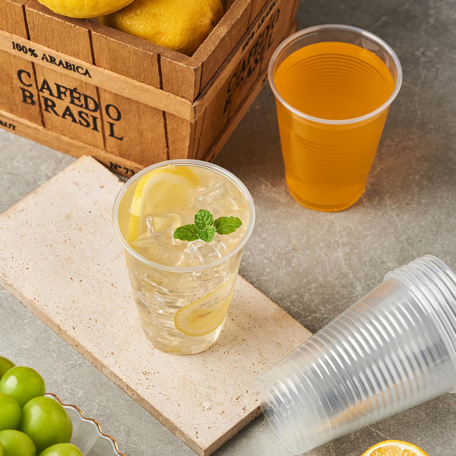 Crystal Clear Disposable Plastic Cups Bulk PP Cups for Parties,