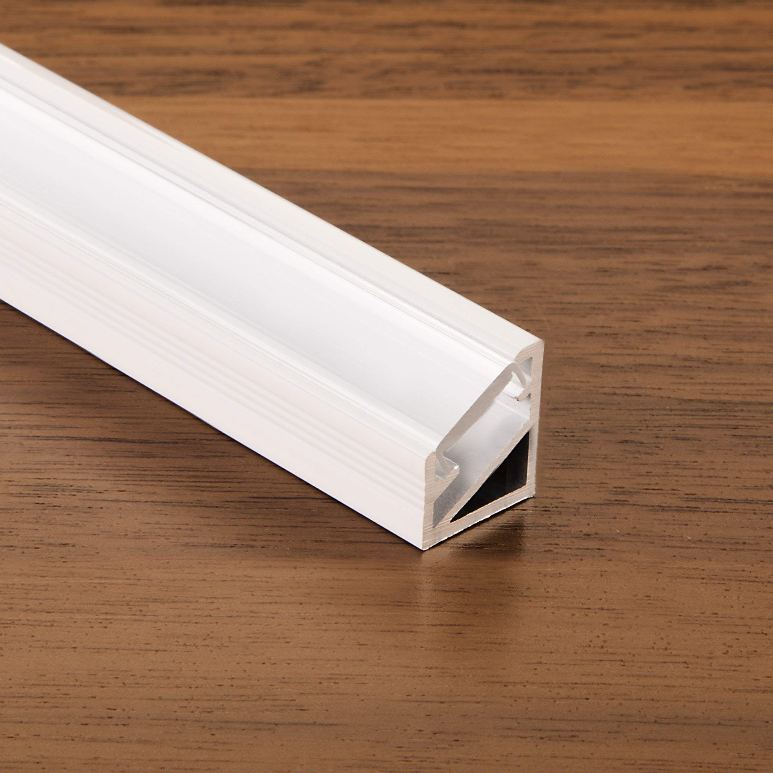 SOTECH 3 Stück LED Profil-66 Eckprofil weiß 2000 x 14,5 x 16,5 mm | mit opaler Abdeckung